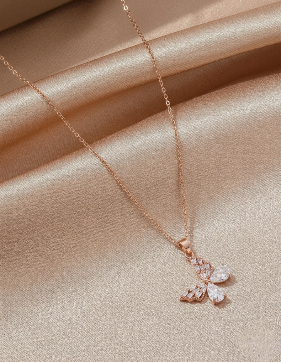Crystal butterfly necklace