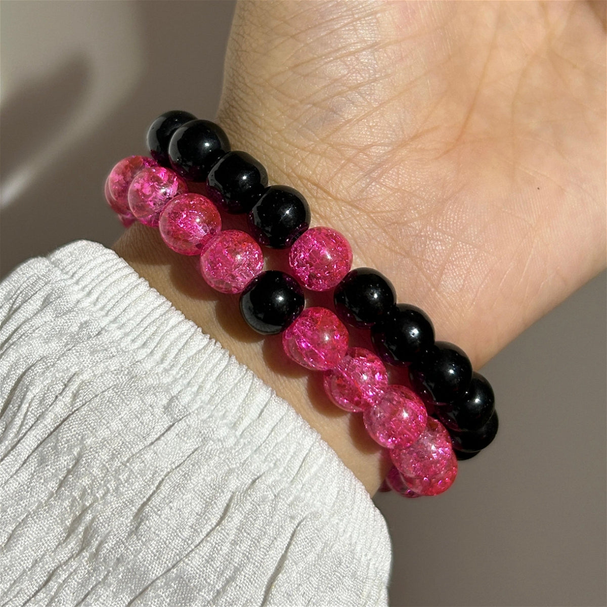 Crackle Beads Matching Bracelet (Pack Of 2) – Jewelsalley