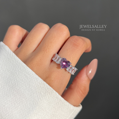 Purple Frozen Zirconia Ring