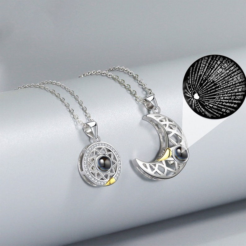 Moon & Sun 100 Language I Love You Necklace