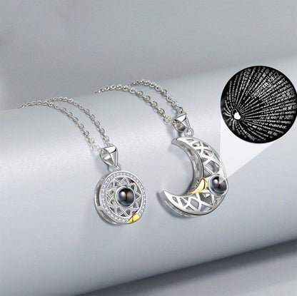 Moon & Sun 100 Language I Love You Necklace