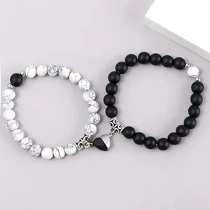 marble beads magnetic bracelets pack of 2