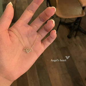 Minimal Heart Wings Necklace