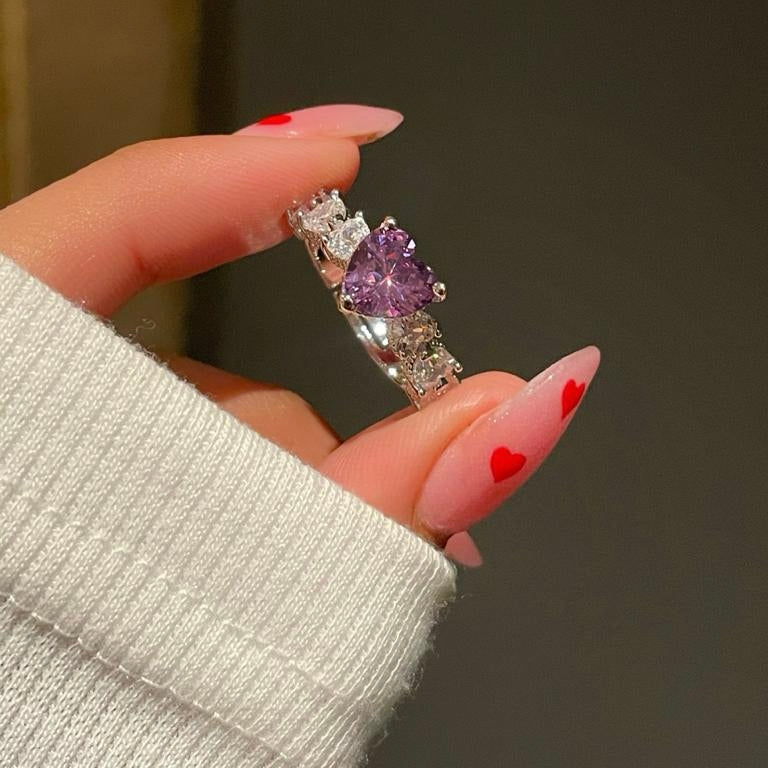 Purple Frozen Zirconia Ring