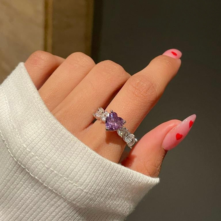 Purple Frozen Zirconia Ring