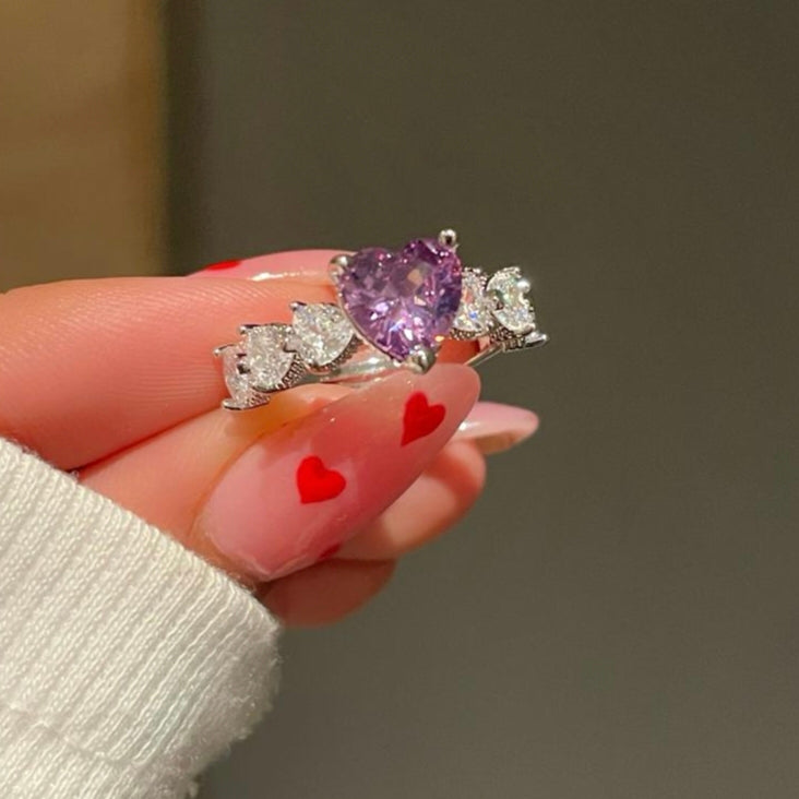 Purple Frozen Zirconia Ring