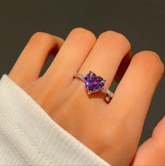 Purple Heart Ring Adjustable