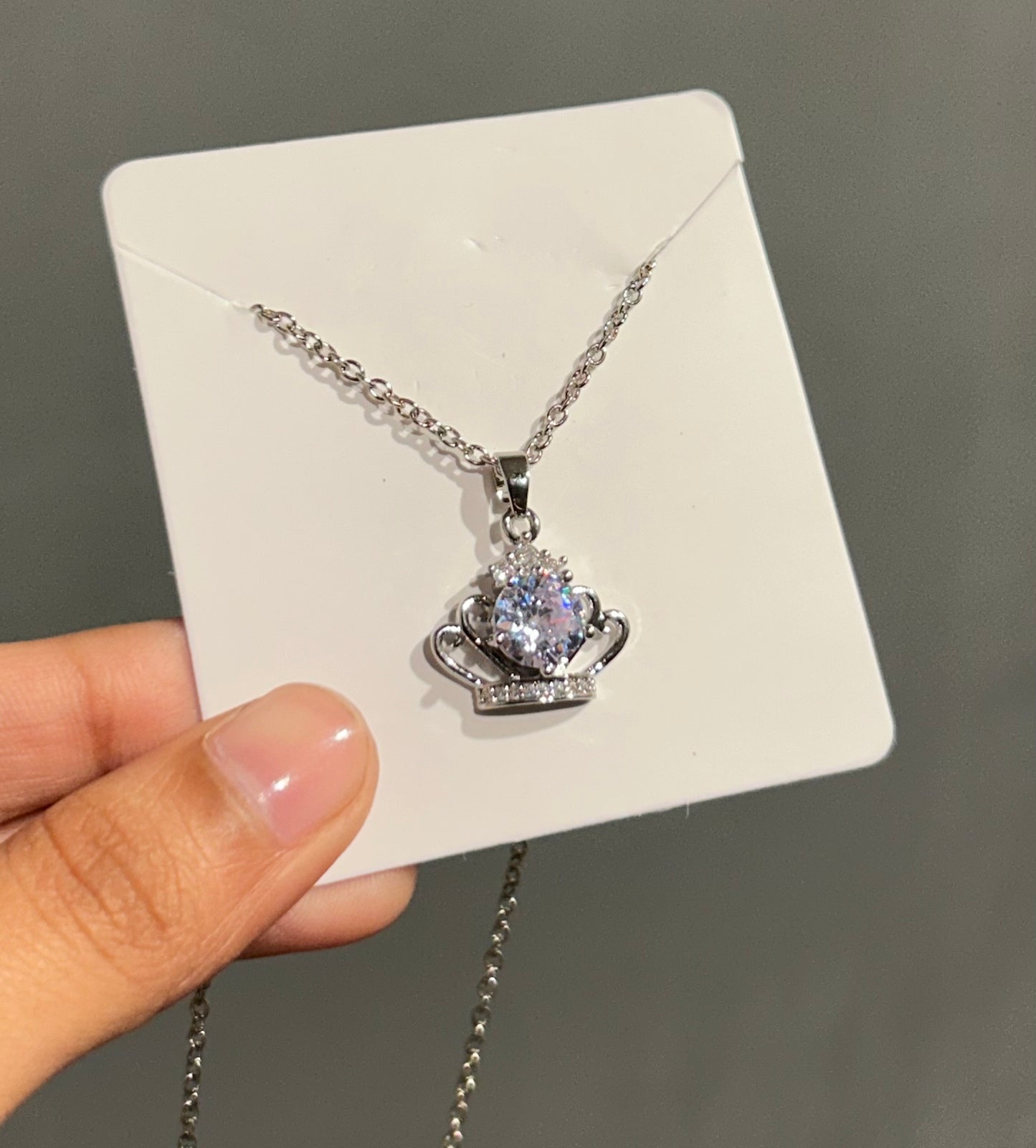 Diamond Crown Necklace (Anti Tarnish)