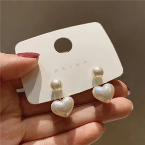 heart pearl earings