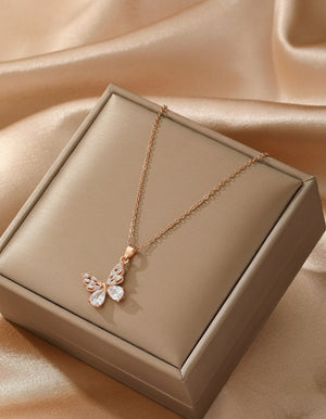 Crystal butterfly necklace