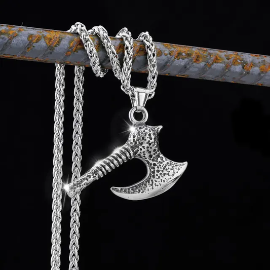 Silver axe mens pendant