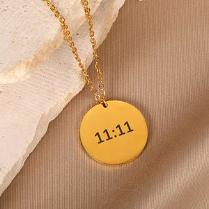 11:11 Lucky angel gold plated necklace