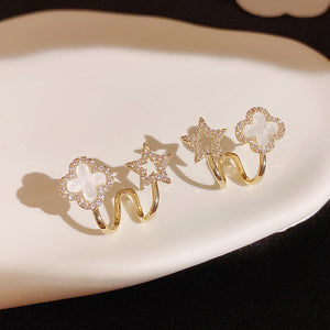 Bling star gold plated earrings