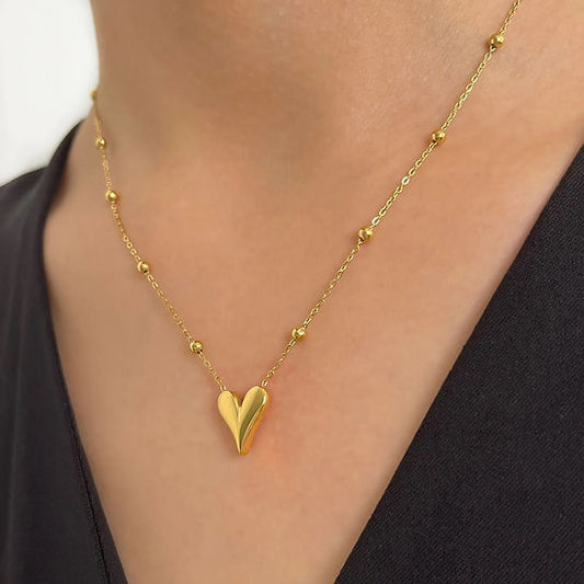 Cupid heart necklace 18k gold plated Anti Tarnish