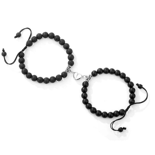 Black Beads Magnatic Bracelet Pack Of 2
