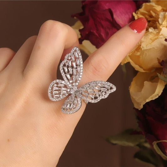 Big Butterfly Adjustable Ring