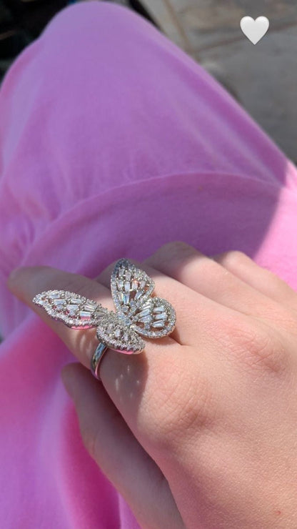 Big Butterfly Adjustable Ring