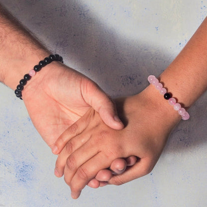 Black N Pink Beads Bracelet