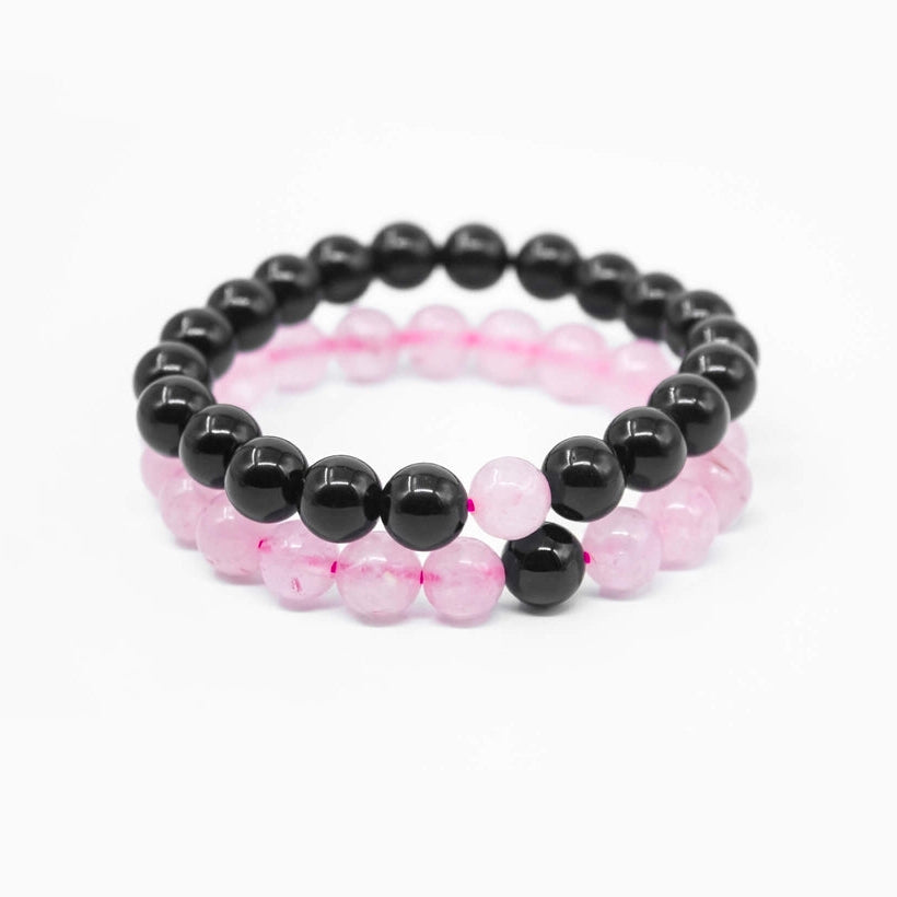 Black N Pink Beads Bracelet