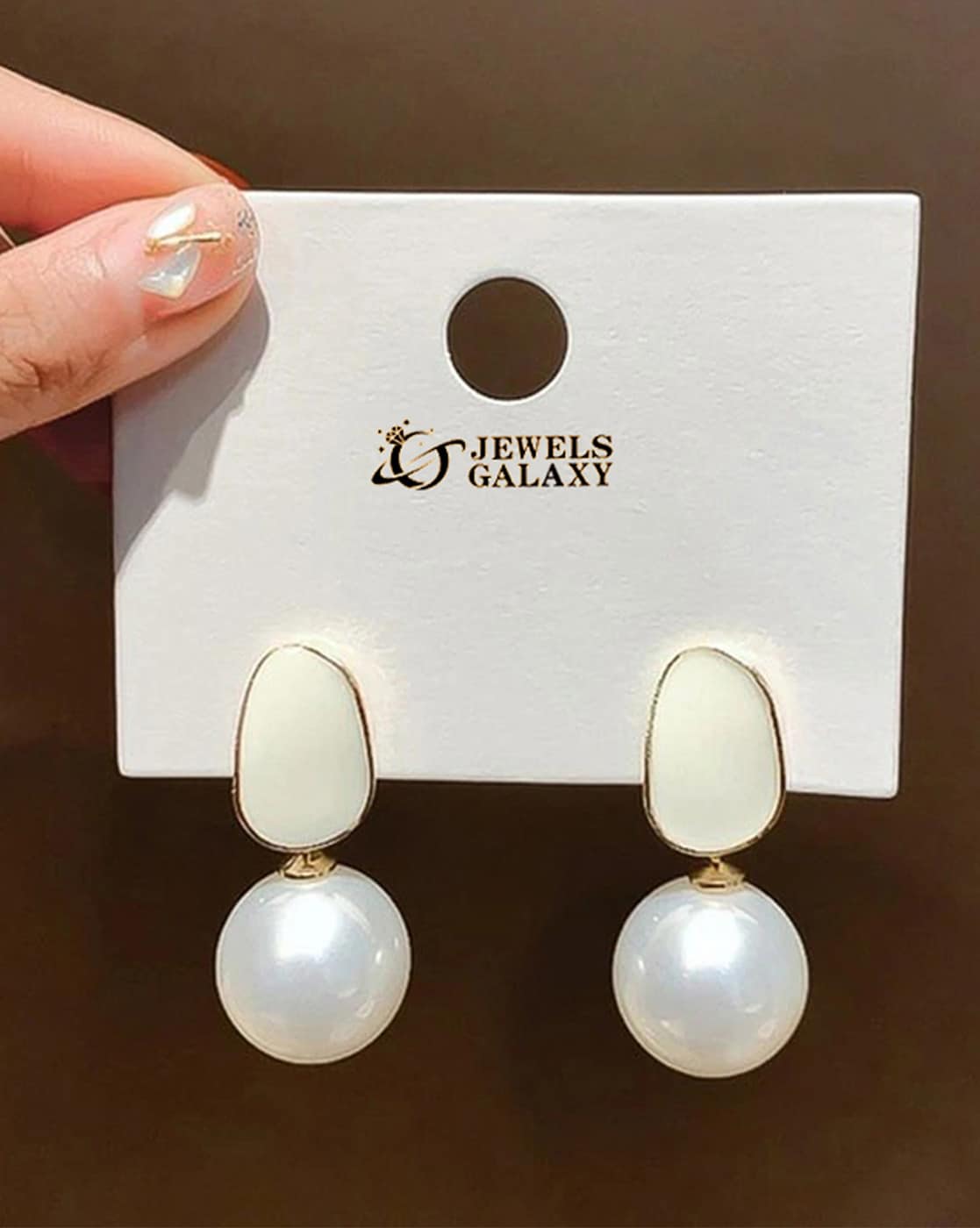 White Pearl Earrings