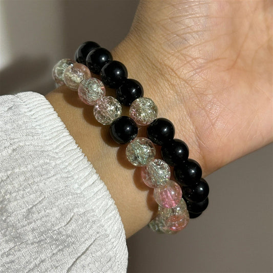 Crackle Beads Matching Bracelet (Pack Of 2)